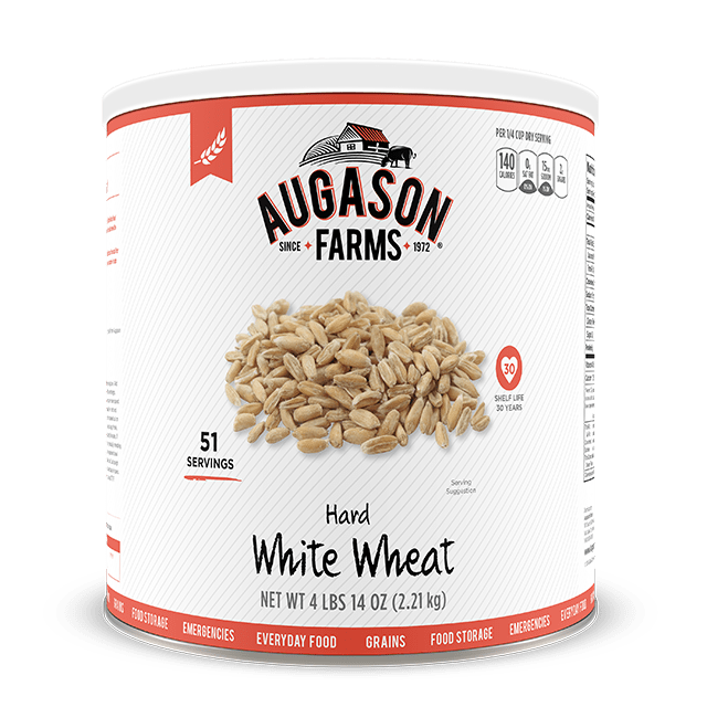 Augason Farms Survival Food SIX BIG #10 CANS NON-GMO 6 HARD WHITE WHEAT 